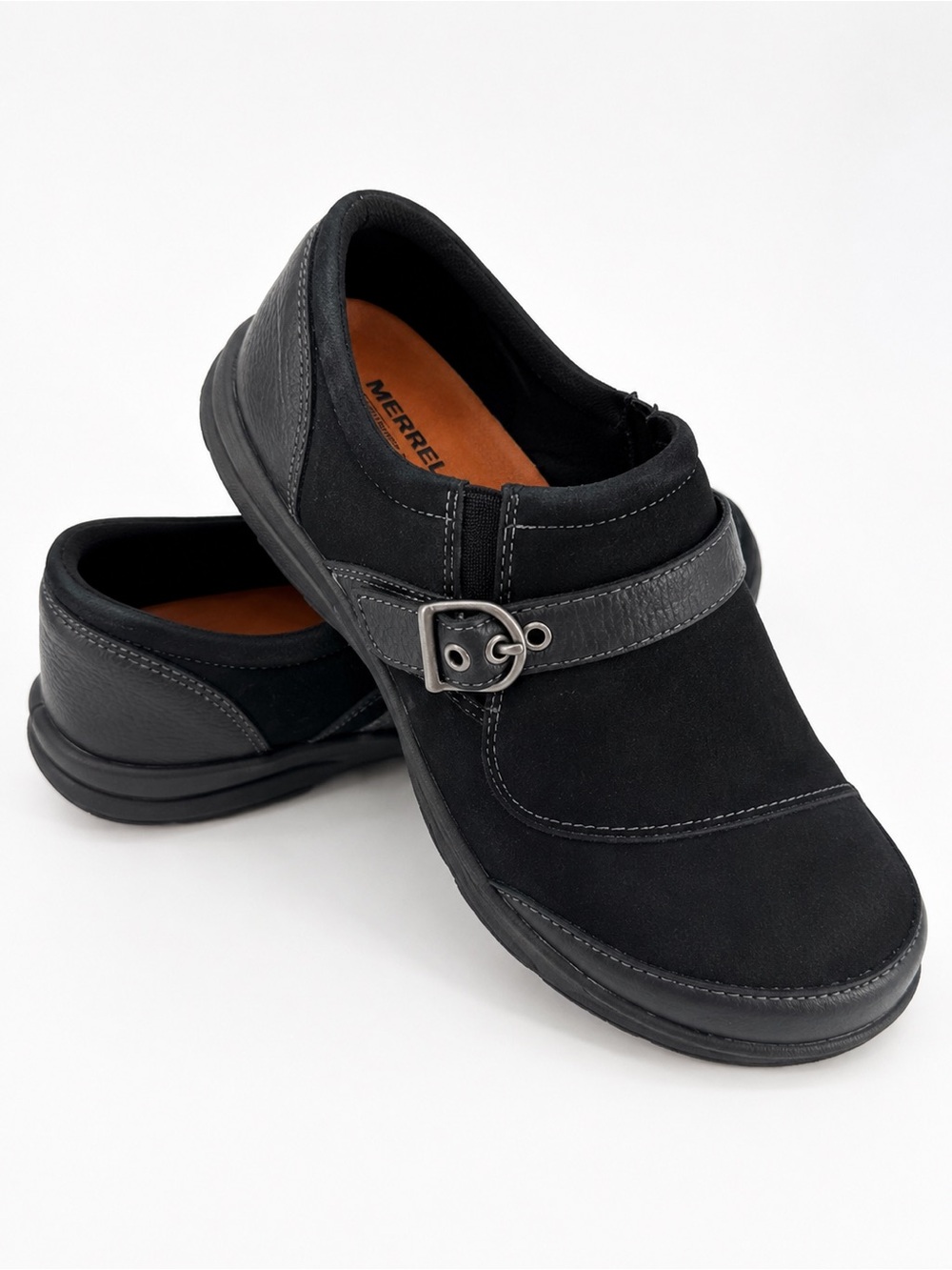 Merrell Dassie Buckle Slip-On Shoes Black Comfort Loafers Women’s 8 J69078